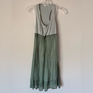 Matty M Two-Tone Green Midi Dress